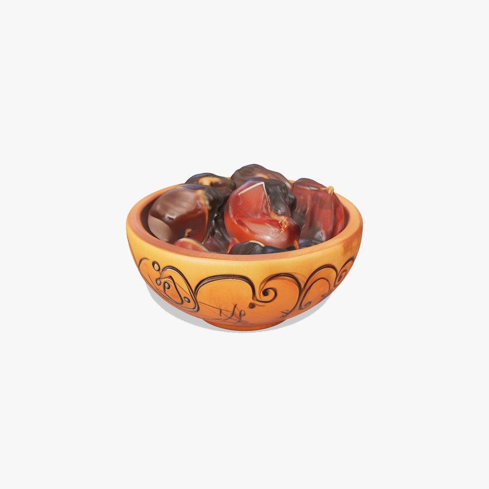 Intricate Carved Date Bowl Sculpture Model Pack